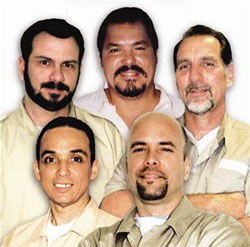 Gerardo Hernández, René González, Antonio Guerrero, Fernando González y Ramón Labañino