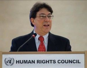El Canciller cubano Bruno Rodríguez Parrilla, interviene en la décimo tercera sesión del Consejo de Derechos Humanos de la ONU en Ginebra, Suiza, hoy, miércoles 3 de marzo de 2010. Foto EFE