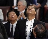 Rafael Correa en la investidura del chileno Sebastián Piñero