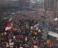 Continuan las protestas en Wisconsin