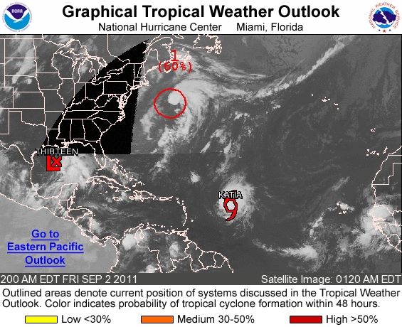 Imagen de la situación en toda el área del Caribe y Océano Atlántico. Foto Centro Nacional de Huracanes