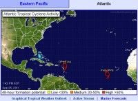 Tormentas en el Atlantico. Imagen NOAA