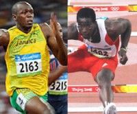 Usain Bolt y Dayron Robles
