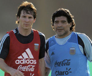 Lionel Messi y Diego Armando Maradona