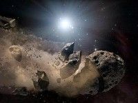 Recreación del asteroide tras la colisión que lo desfragmentó. Foto:NASA/JPL-Caltech