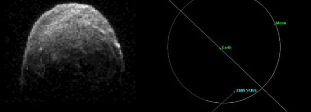 Nueva imágen captada por la NASA del asteroide 2005 YU55 que pasa cerca de la Tierra.