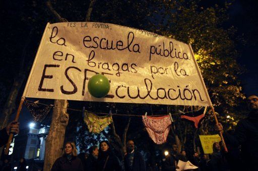 Protestas en España por la educación. Foto: AFP