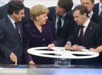 Merkel y Medvédev inauguran en Alemania el estratégico gasoducto Nord Stream. Foto: EFE