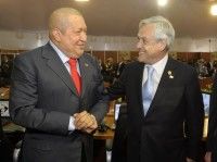 Hugo Chávez y Sebastian Piñera