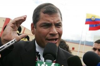 Rafael Correa a su llegada a Caracas. Foto: EFE