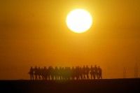 Los infantes de marina de EE.UU. se preparaban para un posible ataque militar contra Irak. 17 de febrero de 2003. Foto: Joe Raedle / Getty Images