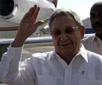 Raúl Castro en el aeropuerto