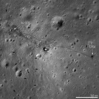 Surcos dejados por el Rover del Apolo 15. Imagen: LRO