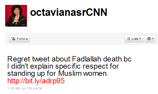 El mensaje en Twitter que costó el despido de Octavia Nasr, periodista de CNN.