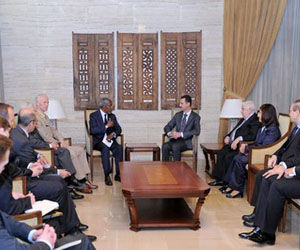 Al-Assad y Annan se reúnen para evaluar cómo rescatar plan de paz en Siria
