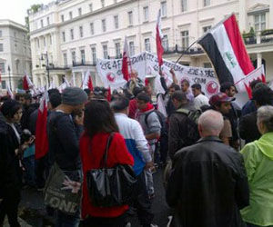 Manifestantes en Londres
