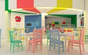 La heladería Dulce Crema, en pleno boulevard santaclareño, distingue por su diseño fresco e infantil, pensado para el disfrute de los niños y sus familias. (Foto: cortesía de la Delegación provincial de Palmares)