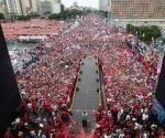 Así lucía la avenida Bolívar, una de las principales arterias de Caracas, para el cierre de campaña de Maduro, cuatro días antes de las elecciones presidenciales.