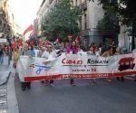 Desfile en España en contra del Bloqueo impuesto a Cuba por Estados Unidos
