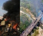 Los guarimberos quedaron grabados cuando quemaban los camiones de la suuesta ayuda humanitaria