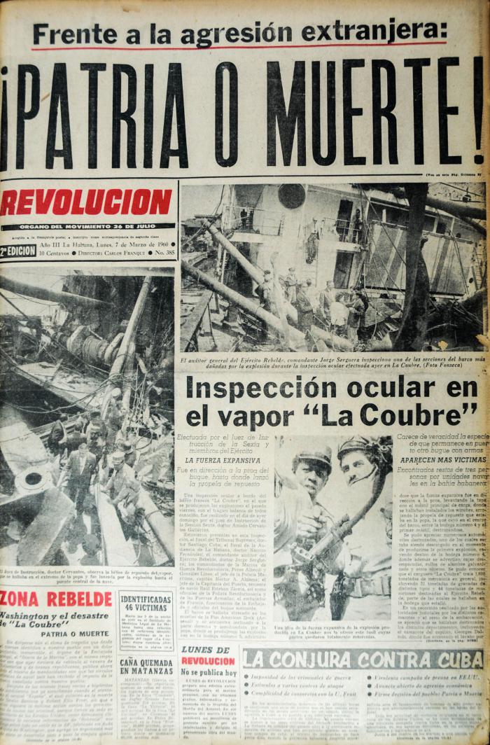 Revolución, 7 de marzo de 1960. Foto: Periódico Revolución